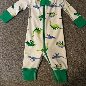 Hanna Anderson Dinosaur Newborn Baby Pajama- Green